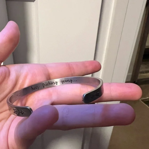 Silver Inspirational Cuff Bracelet - Picture 1 of 3